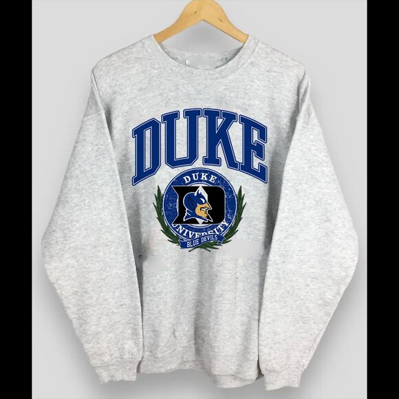 Vintage Style Duke University Sweatshirt Duke Blue Devils Shirt Sweater - Picture 1 of 3